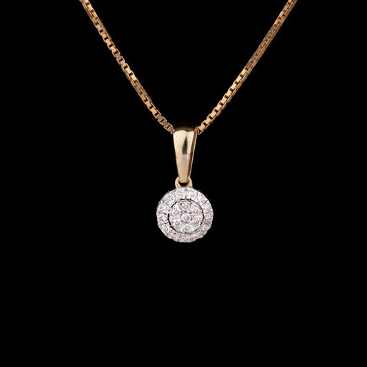 14K Yellow Gold Diamond Pendant - 0.13ct SI-IJ