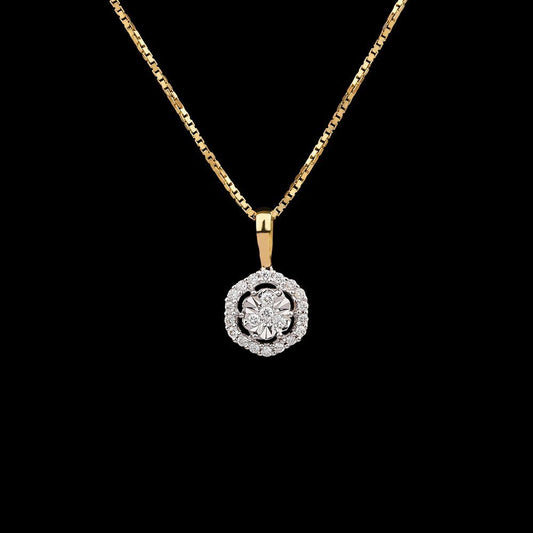 14K Yellow Gold Diamond Pendant - 0.09ct VVS-VS-GH