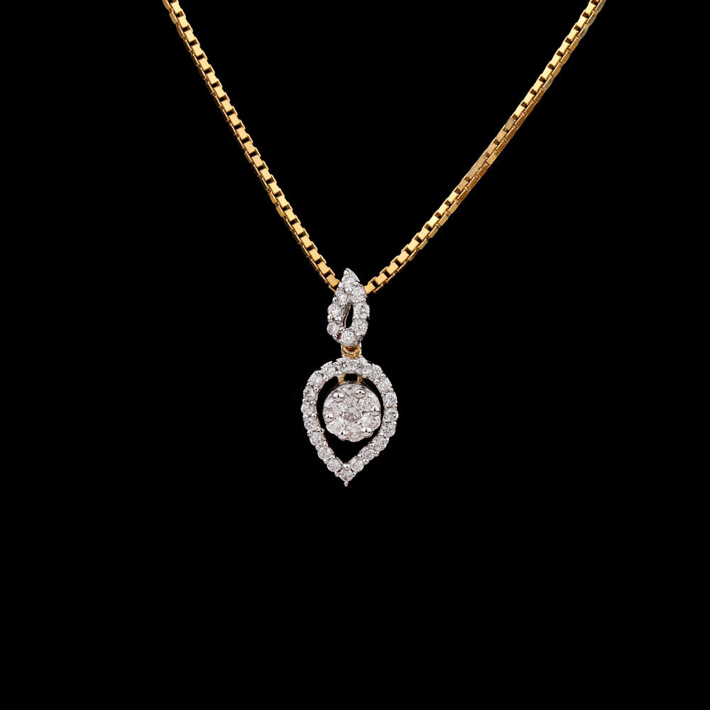 14K Yellow Gold Diamond Pendant - 0.18ct SI-IJ