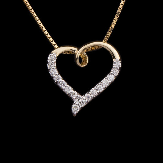 14K Yellow Gold Diamond Pendant - 0.13ct SI-IJ