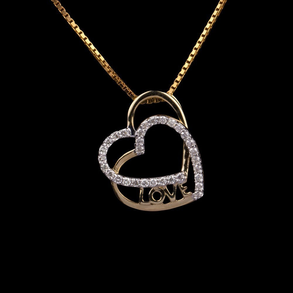 14K Yellow Gold Diamond Pendant - 0.2ct SI-IJ