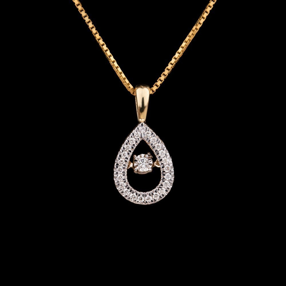 14K Yellow Gold Diamond Pendant - 0.15ct SI-IJ