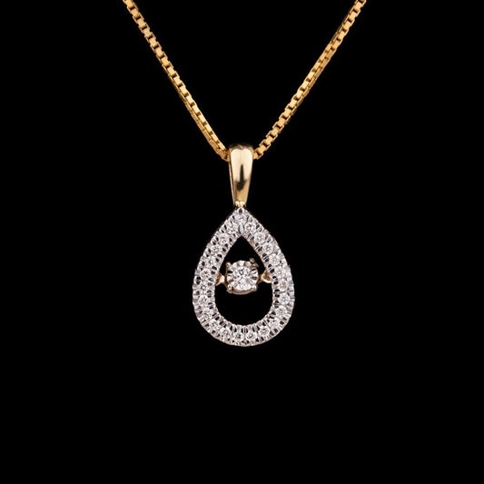 14K Yellow Gold Diamond Pendant - 0.15ct SI-IJ