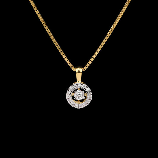 14K Yellow Gold Diamond Pendant - 0.12ct SI-IJ