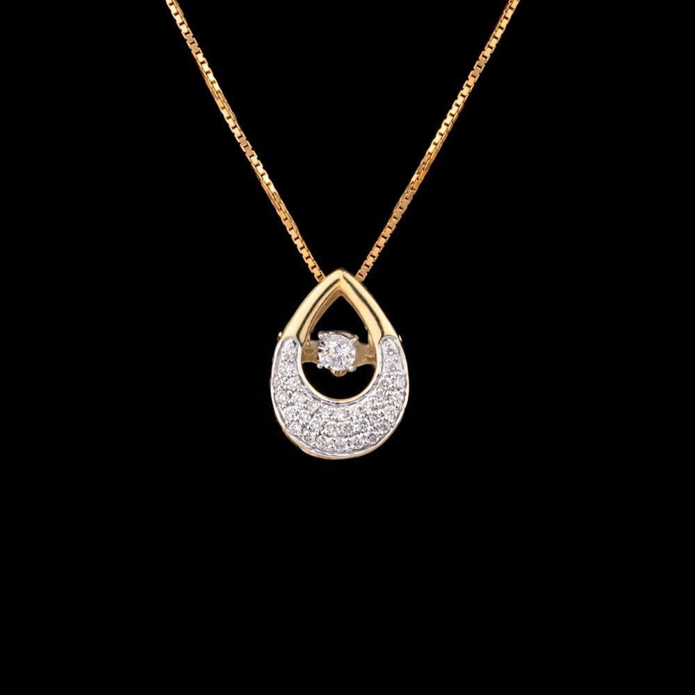 14K Yellow Gold Diamond Pendant - 0.2ct SI-IJ