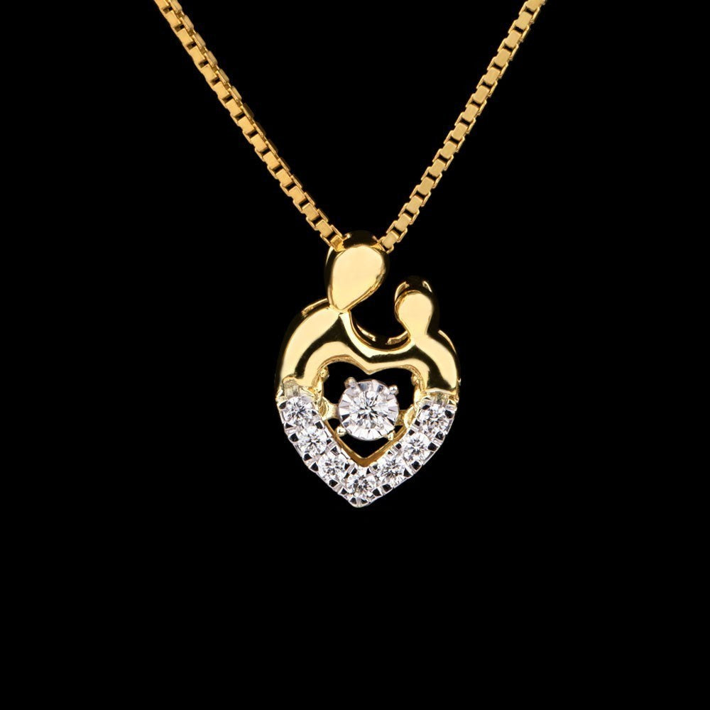 14K Yellow Gold Diamond Pendant - 0.12ct VS-IJ