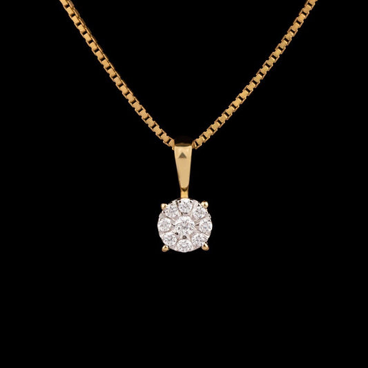 14K Yellow Gold Diamond Pendant - 0.11ct SI-IJ