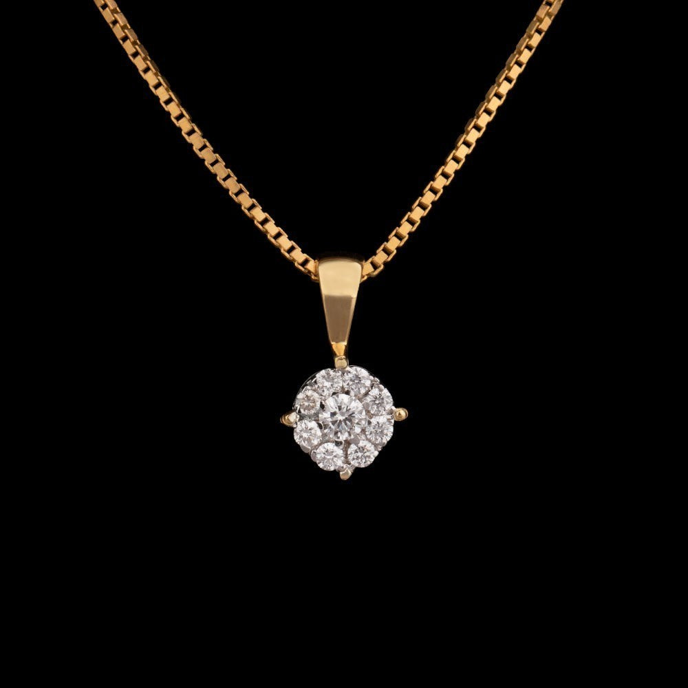 14K Yellow Gold Diamond Pendant - 0.18ct SI-JK