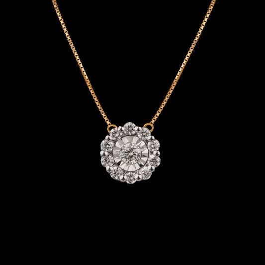 14K Yellow Gold Diamond Pendant - 0.14ct SI-IJ