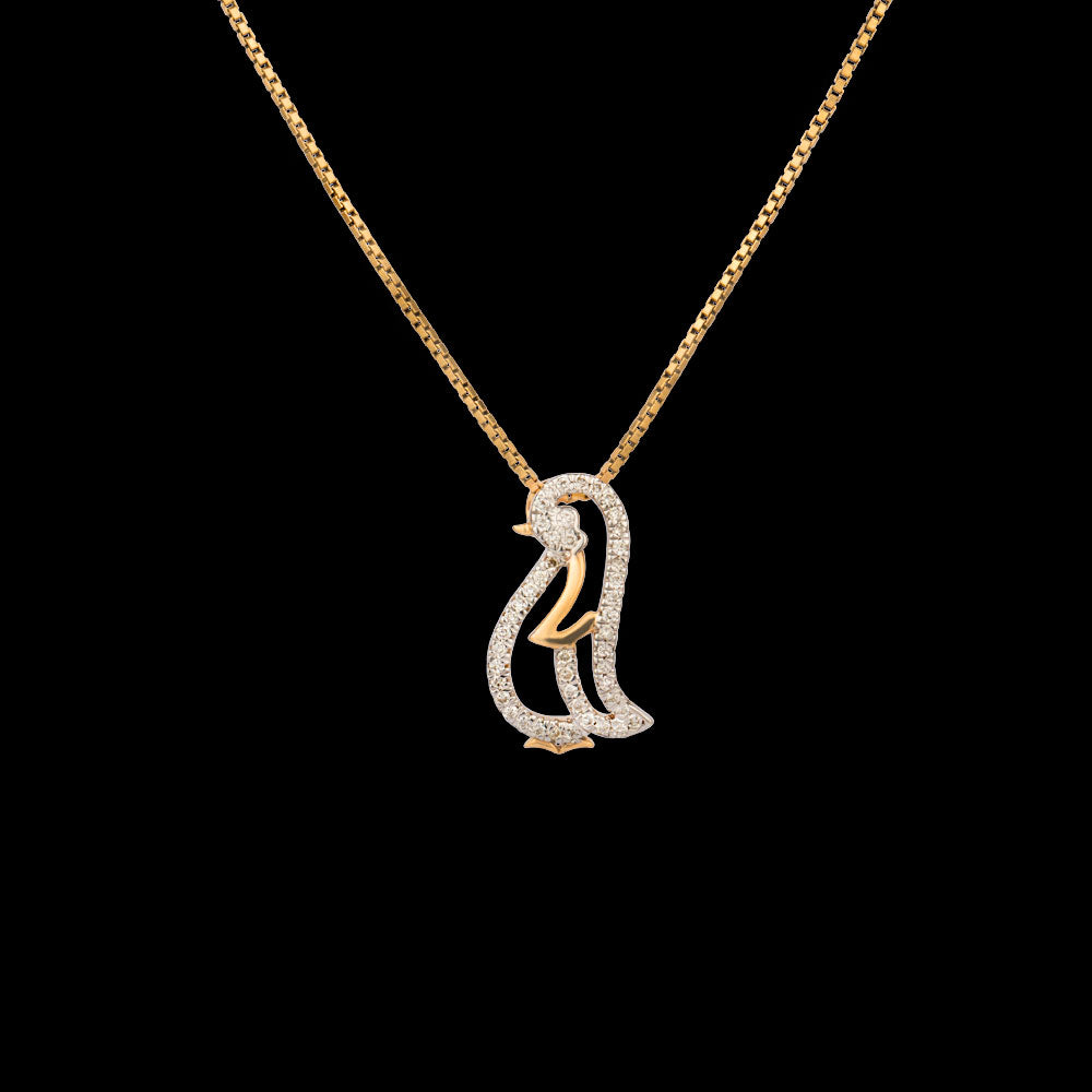 14K Yellow Gold Diamond Pendant - 0.17ct SI-IJ