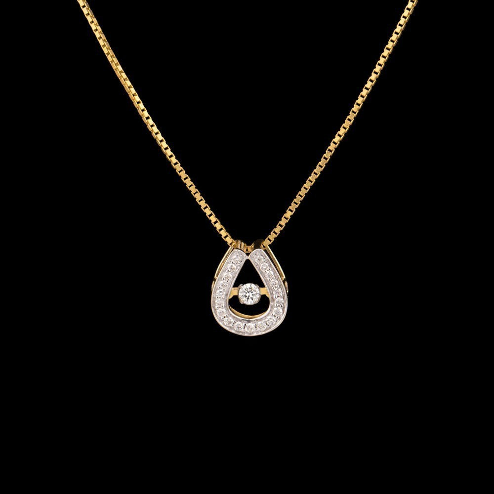 14K Yellow Gold Diamond Pendant - 0.17ct SI-IJ