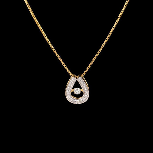 14K Yellow Gold Diamond Pendant - 0.17ct SI-IJ