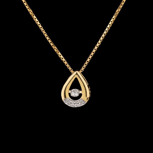 14K Yellow Gold Diamond Pendant - 0.08ct SI-IJ
