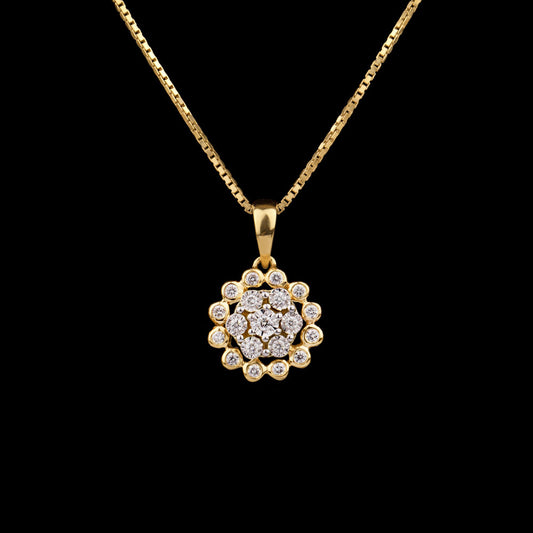 14K Yellow Gold Diamond Pendant - 0.17ct SI-IJ