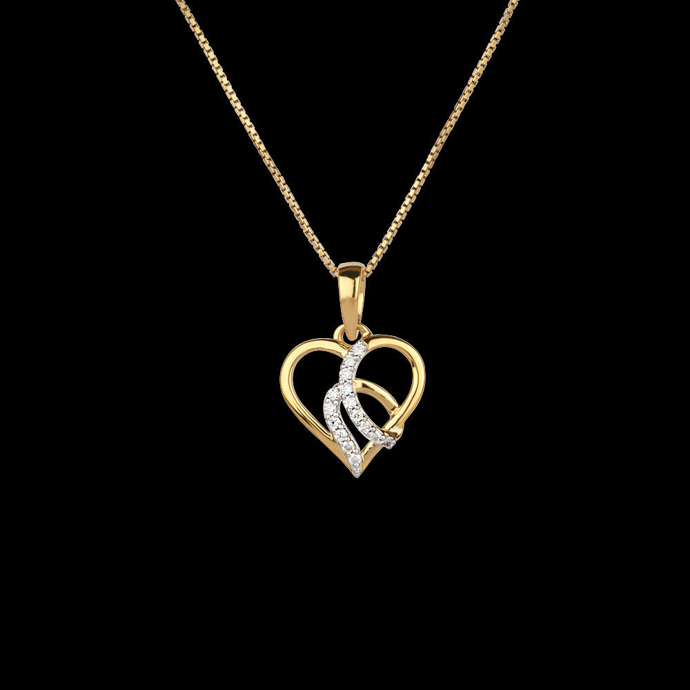 14K Yellow Gold Diamond Pendant - 0.12ct VVS-VS-GH
