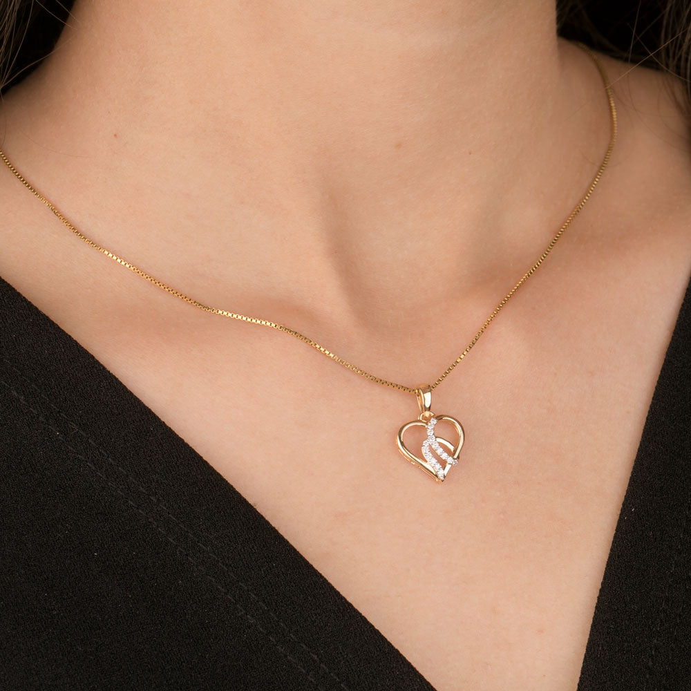 14K Yellow Gold Diamond Pendant - 0.12ct VVS-VS-GH