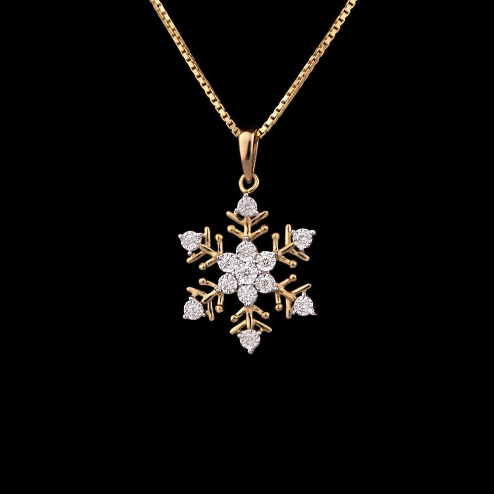 14K Yellow Gold Diamond Pendant - 0.12ct VS-GH