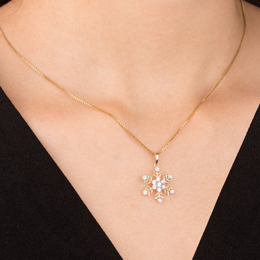 14K Yellow Gold Diamond Pendant - 0.12ct VS-GH