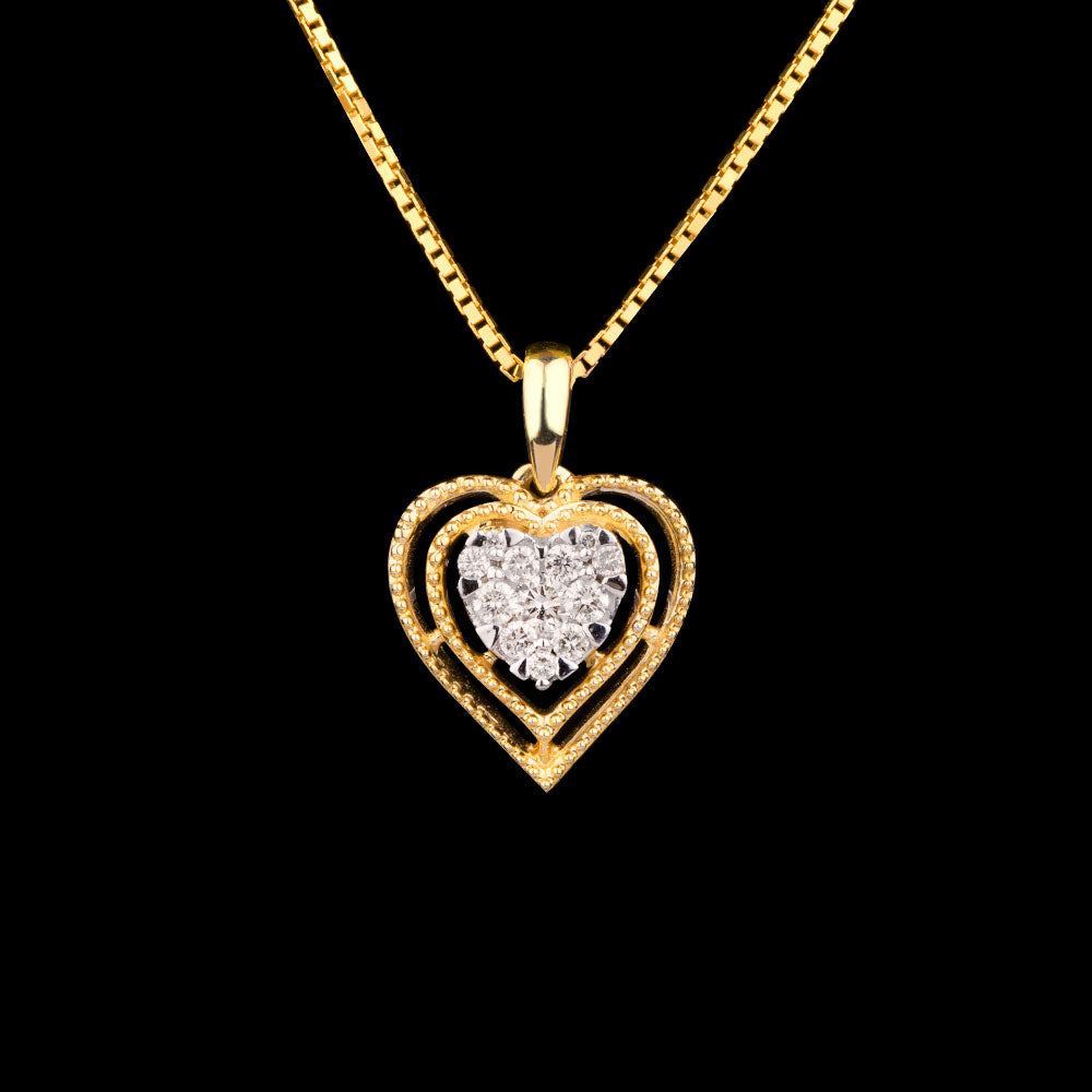 14K Yellow Gold Diamond Pendant - 0.17ct SI-IJ