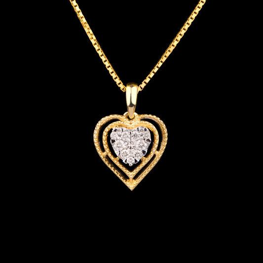 14K Yellow Gold Diamond Pendant - 0.17ct SI-IJ
