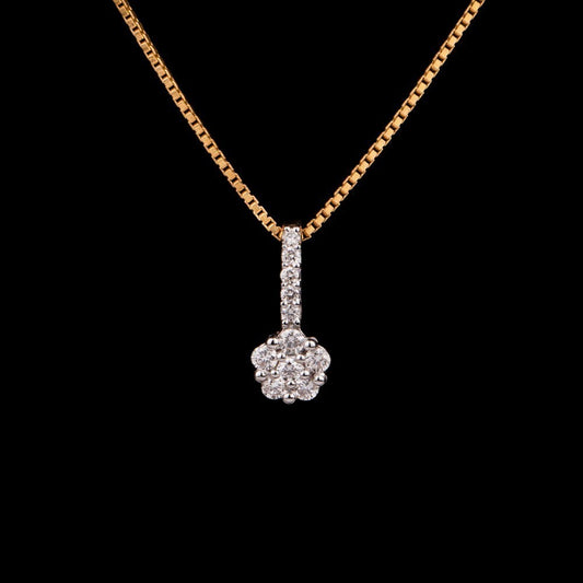 14K Yellow Gold Diamond Pendant - 0.23ct VVS-VS-GH