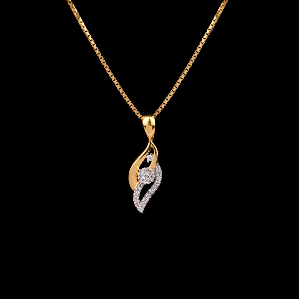 14K Yellow Gold Diamond Pendant - 0.11ct SI-IJ