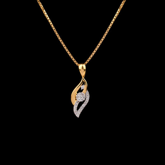 14K Yellow Gold Diamond Pendant - 0.11ct SI-IJ