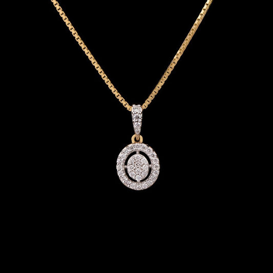 14K Yellow Gold Diamond Pendant - 0.18ct VVS-VS-GH