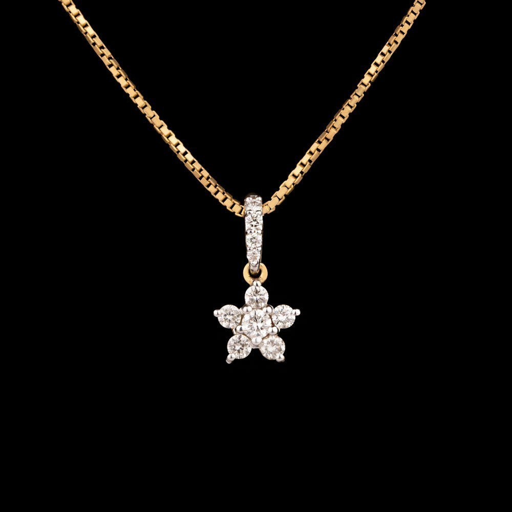 14K Yellow Gold Diamond Pendant - 0.19ct VVS-VS-GH