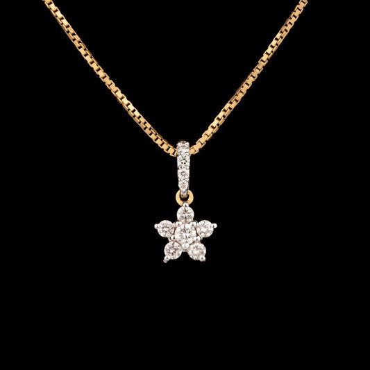 14K Yellow Gold Diamond Pendant - 0.19ct VVS-VS-GH