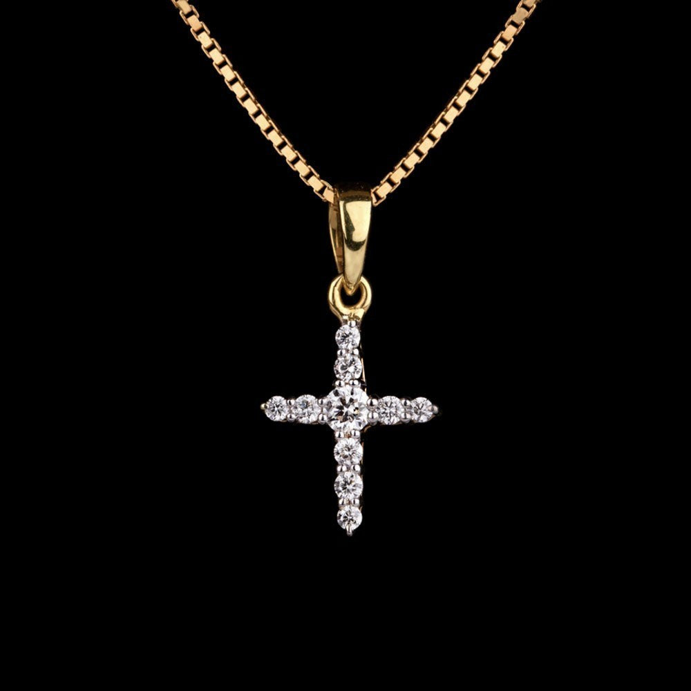 14K Yellow Gold Diamond Pendant - 0.16ct VS-GH
