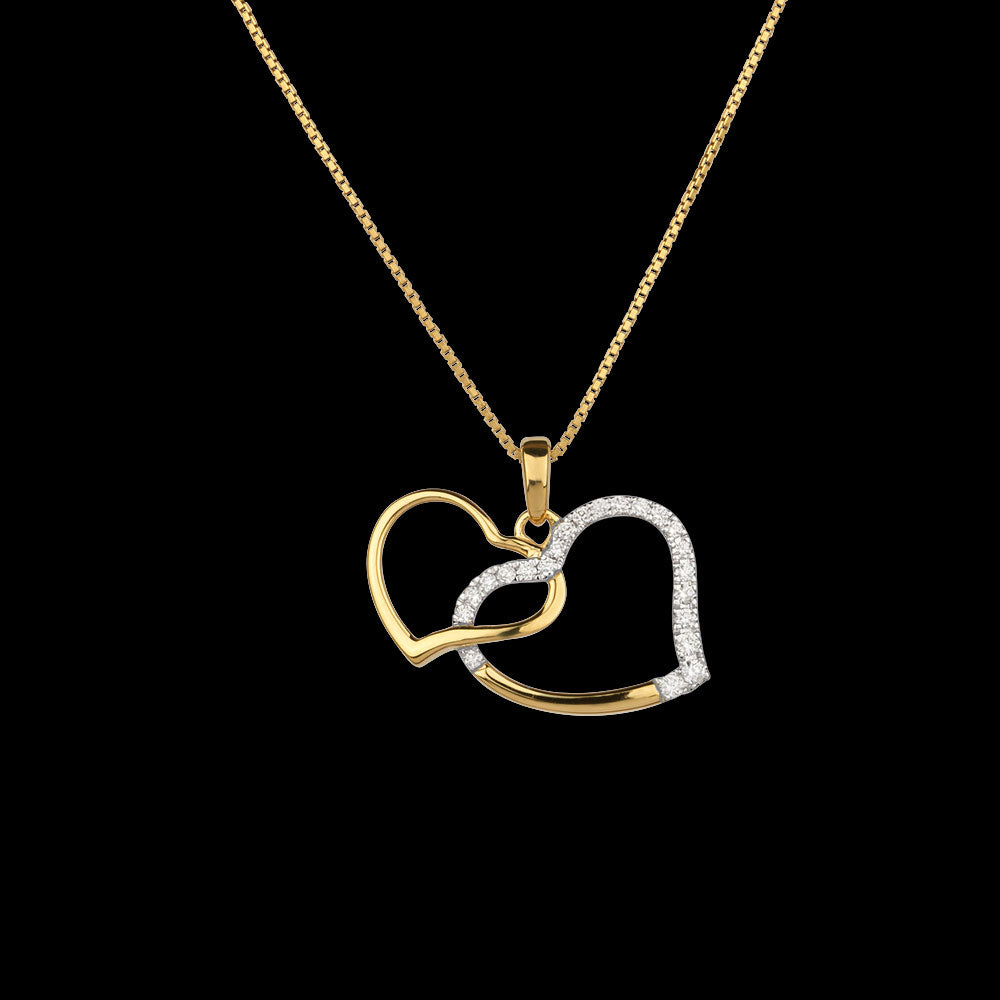 18K Yellow Gold Diamond Pendant - 0.21ct VVS-VS-GH