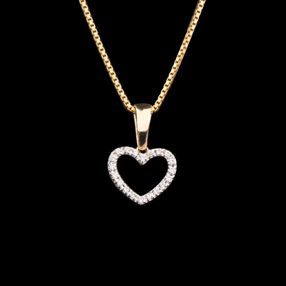 14K Yellow Gold Diamond Pendant - 0.07ct SI-IJ