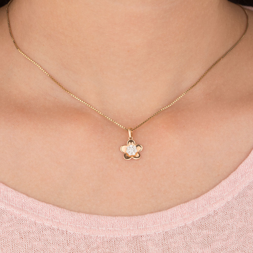 14K Yellow Gold Diamond Pendant - 0.15ct SI-IJ