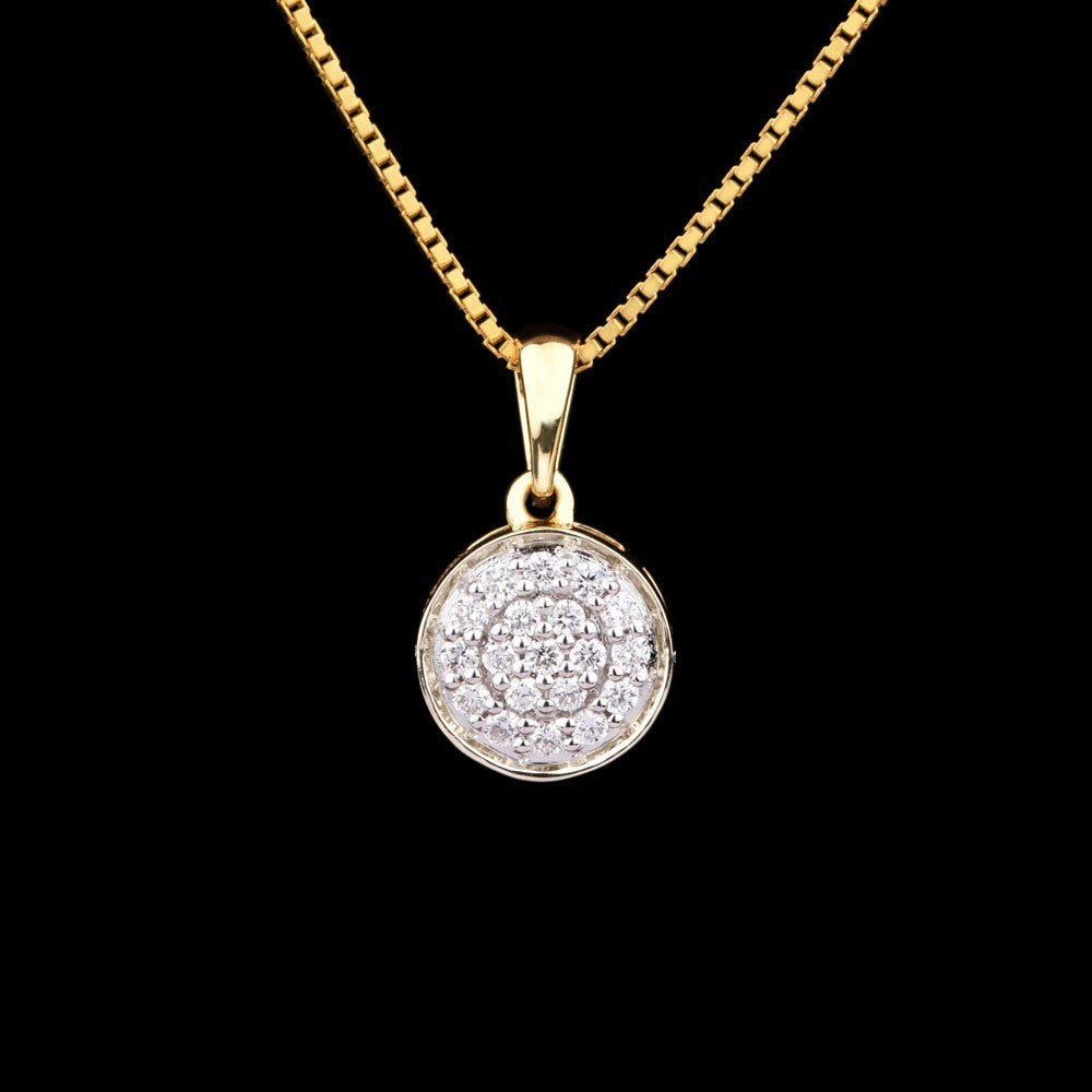14K Yellow Gold Diamond Pendant - 0.2ct VVS-VS-GH