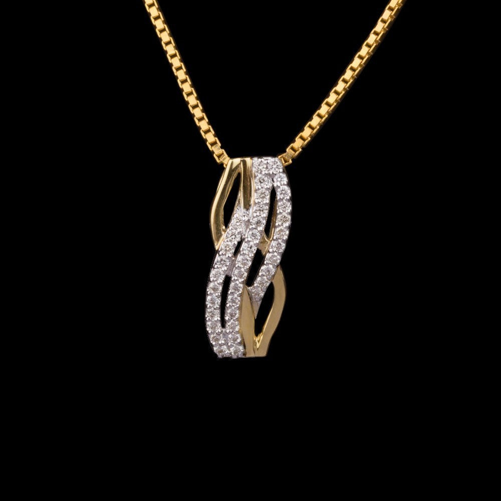 14K Yellow Gold Diamond Pendant - 0.13ct SI-IJ