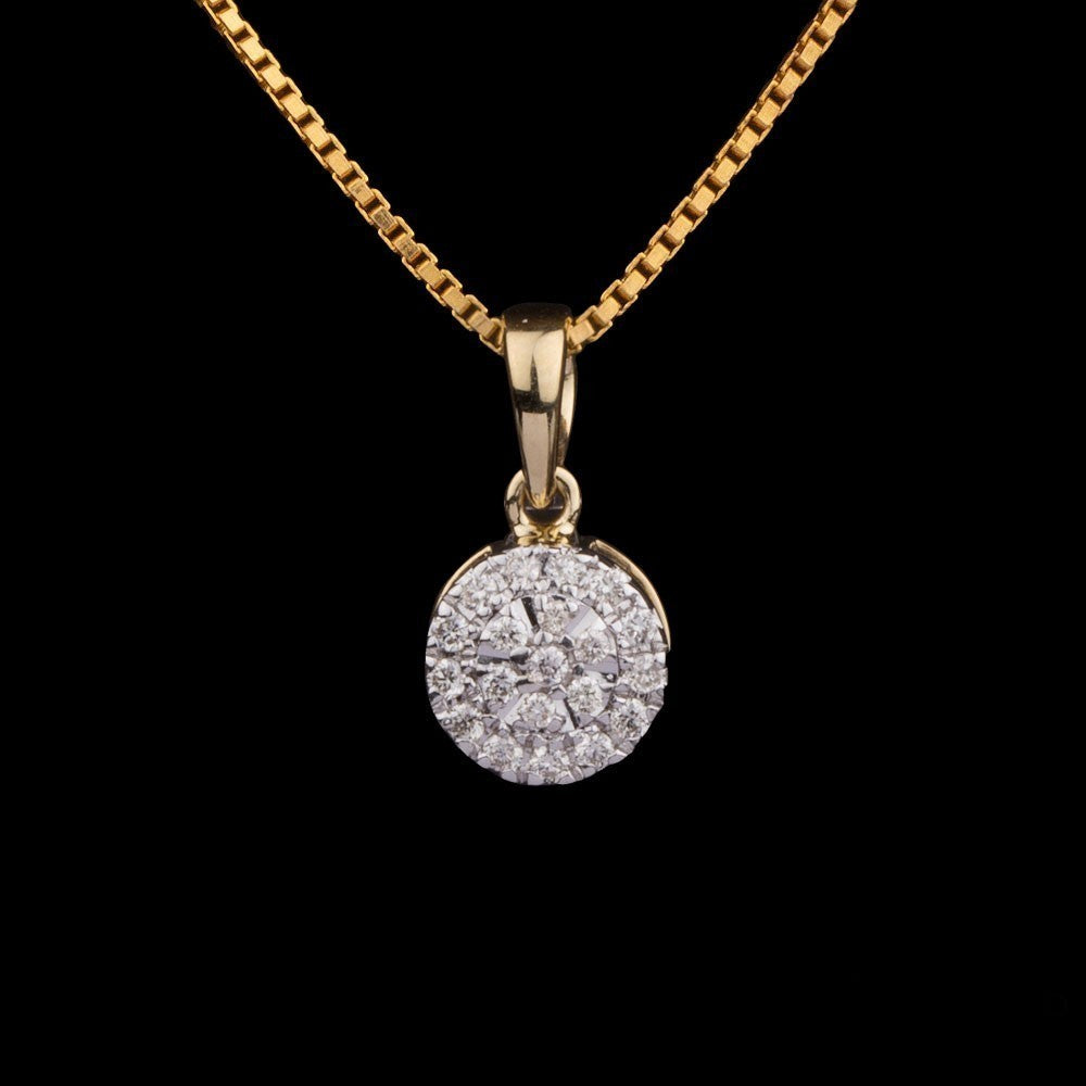 14K Yellow Gold Diamond Pendant - 0.13ct SI-IJ