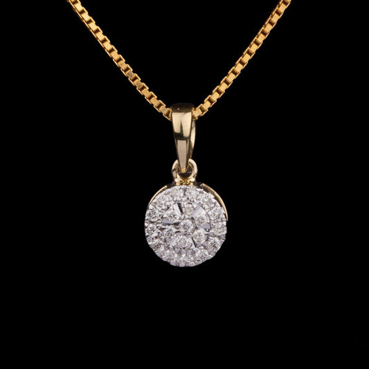 14K Yellow Gold Diamond Pendant - 0.13ct SI-IJ