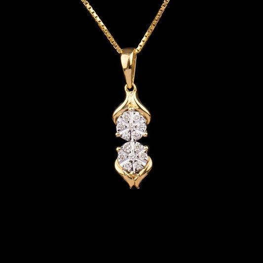 14K Yellow Gold Diamond Pendant - 0.13ct VS-GH