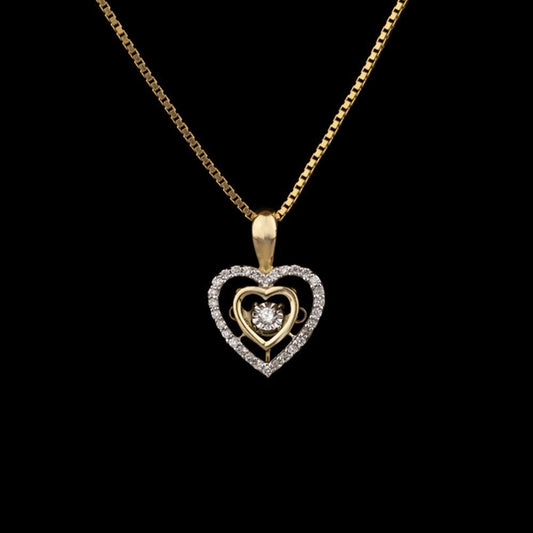 14K Yellow Gold Diamond Pendant - 0.14ct VVS-VS-HI