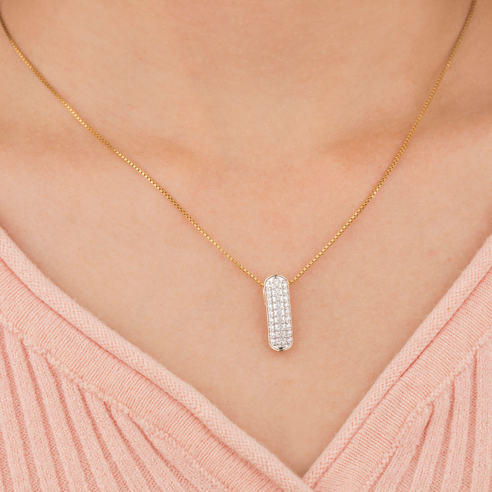 14K Yellow Gold Diamond Pendant - 0.4ct VVS-VS-HI