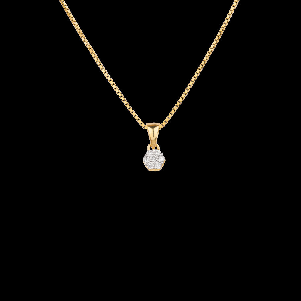 18K Yellow Gold Diamond Pendant - 0.123ct VVS-VS-GH