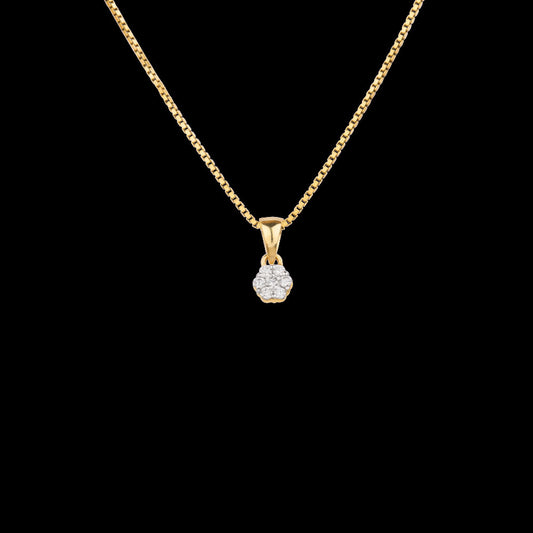 18K Yellow Gold Diamond Pendant - 0.123ct VVS-VS-GH