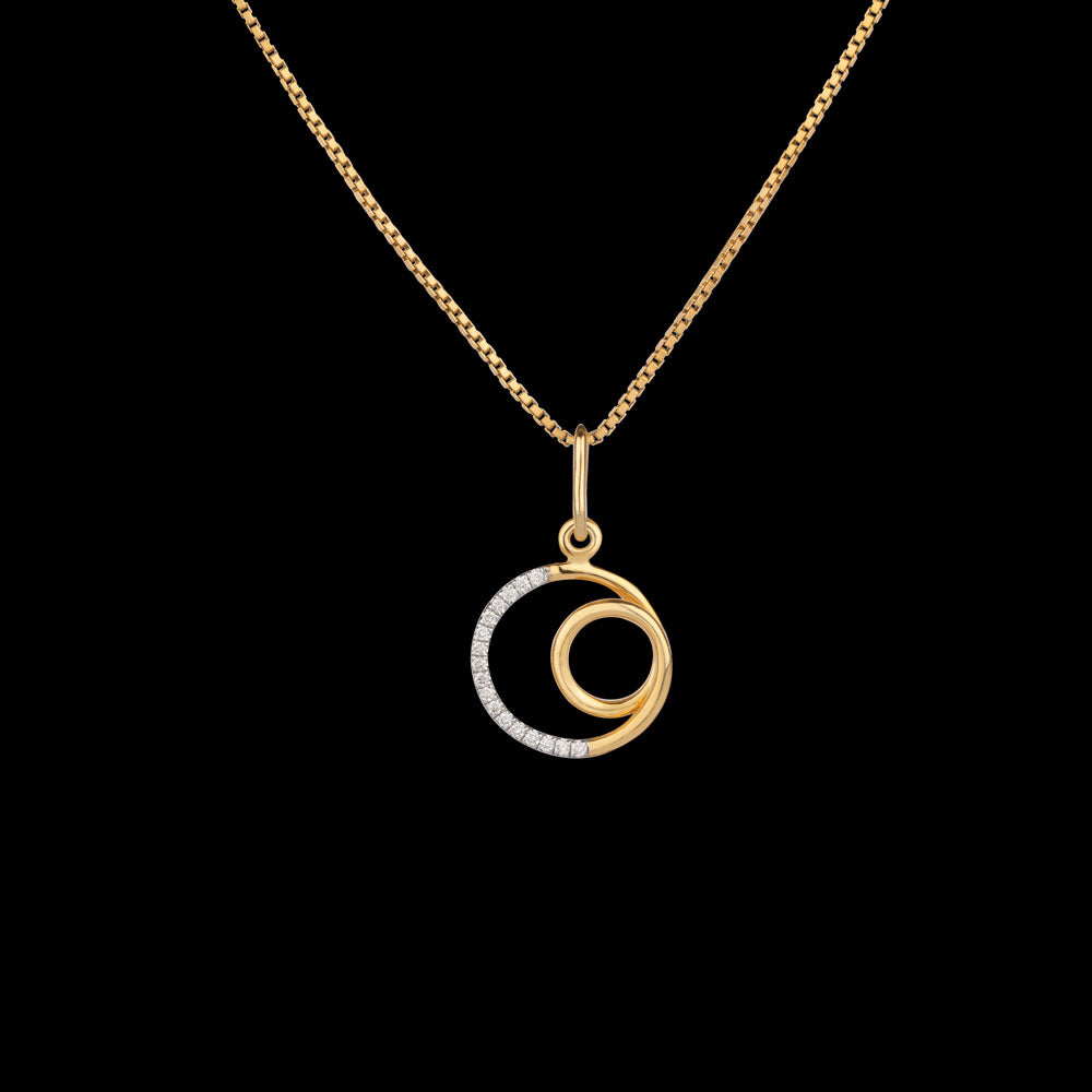 14K Yellow Gold Diamond Pendant - 0.09ct SI-IJ