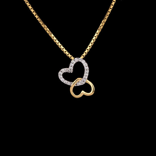 18K Yellow Gold Diamond Pendant - 0.06ct VS-SI-IJ