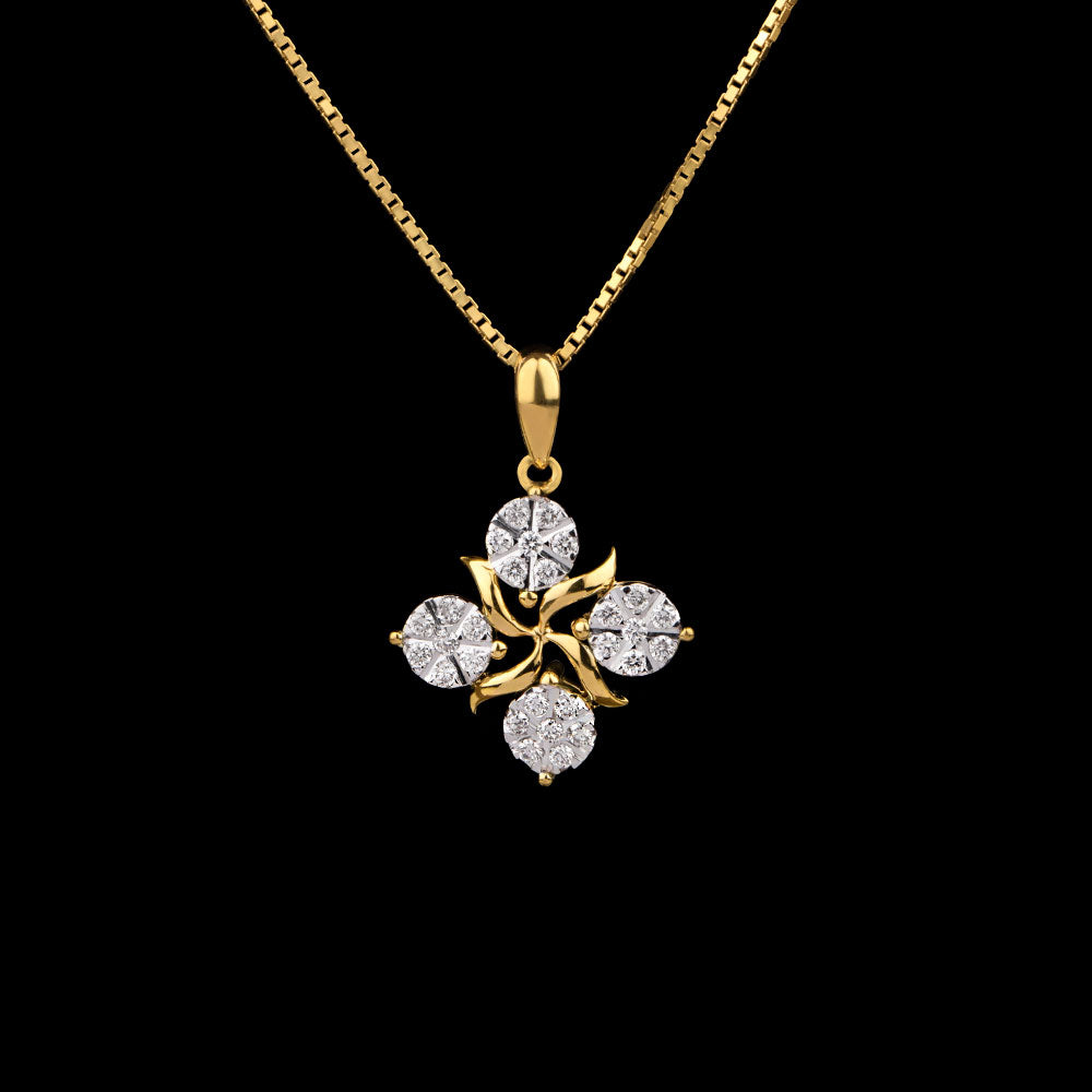 14K Yellow Gold Diamond Pendant - 0.26ct VVS-VS-HI