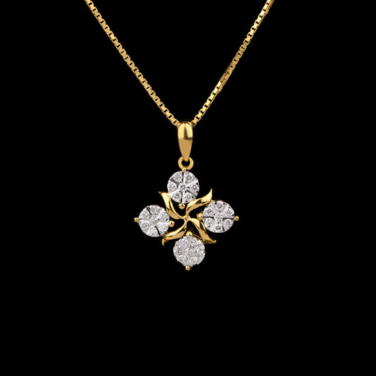 14K Yellow Gold Diamond Pendant - 0.26ct VVS-VS-HI