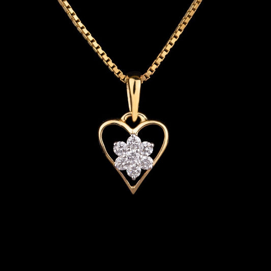 18K Yellow Gold Diamond Pendant - 0.16ct VS-GH