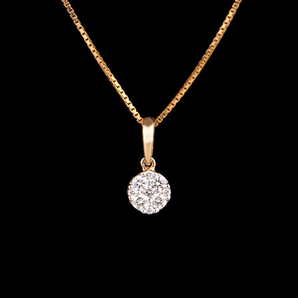 14K Yellow Gold Diamond Pendant - 0.33ct VVS-VS-HI