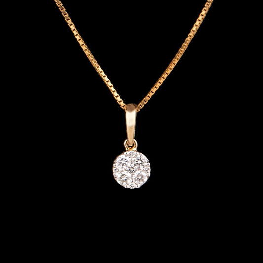 14K Yellow Gold Diamond Pendant - 0.33ct VVS-VS-HI